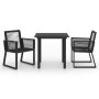 Juego de comedor de jardín 3 piezas ratán PVC negro de vidaXL, Conjuntos de jardín - Ref: Foro24-3058283, Precio: 306,18 €, D...
