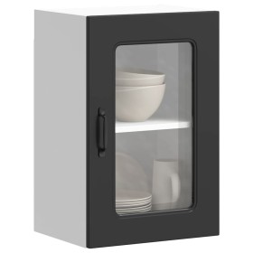 Armario pared cocina puerta de cristal Kalmar negra en Armarios de cocina | Comprar online en Foru.es