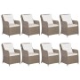 Conjunto de comedor de jardín 9 piezas ratán sintético marrón de vidaXL, Conjuntos de jardín - Ref: Foro24-3057797, Precio: 1...