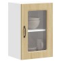 Armario de cocina de pared con puerta de cristal "Kalmar" de, roble Sonoma, madera de ingeniería en Armarios de cocina | Comprar