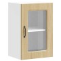 Armario de cocina de pared con puerta de cristal "Kalmar" de, roble Sonoma, madera de ingeniería en Armarios de cocina | Comprar