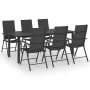 Juego de comedor para jardín 7 piezas negro de vidaXL, Conjuntos de jardín - Ref: Foro24-3060050, Precio: 570,45 €, Descuento: %