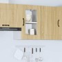 Armario de cocina de pared con puerta de cristal "Kalmar" de, roble Sonoma, madera de ingeniería en Armarios de cocina | Comprar
