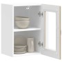 Armario de cocina de pared con puerta de cristal "Kalmar" de, roble Sonoma, madera de ingeniería en Armarios de cocina | Comprar