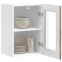 Armario de cocina de pared con puerta de cristal "Kalmar" de, roble ahumado, madera de ingeniería en Armarios de cocina | Compra