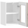 Armario de cocina de pared con puerta de cristal "Kalmar" de, roble ahumado, madera de ingeniería en Armarios de cocina | Compra