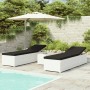 Tumbonas de jardín y mesita 3 piezas ratán sintético blanco de vidaXL, Tumbonas - Ref: Foro24-3057664, Precio: 328,37 €, Desc...