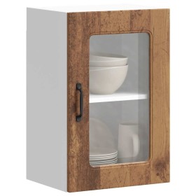 Armario de cocina de pared con puerta de cristal "Kalmar" de, madera de ingeniería envejecida en Armarios de cocina | Comprar on