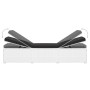 Tumbonas de jardín y mesita 3 piezas ratán sintético blanco de vidaXL, Tumbonas - Ref: Foro24-3057664, Precio: 328,37 €, Desc...