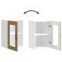Armario de cocina de pared con puerta de cristal "Kalmar" de, roble artesanal, madera de ingeniería en Armarios de cocina | Comp