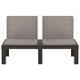 Set de muebles de jardín 3 piezas con cojines plástico gris de vidaXL, Conjuntos de jardín - Ref: Foro24-3059828, Precio: 269...