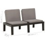 Set de muebles de jardín 3 piezas con cojines plástico gris de vidaXL, Conjuntos de jardín - Ref: Foro24-3059828, Precio: 269...