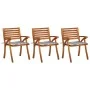 Sillas de comedor jardín con cojines 3 uds madera maciza acacia de vidaXL, Sillas de jardín - Ref: Foro24-3060823, Precio: 25...