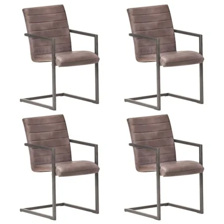 Sillas voladizas de comedor 4 unidades cuero auténtico marrón de vidaXL, Sillas de comedor - Ref: Foro24-3059805, Precio: 556...