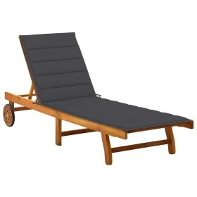 Tumbona de jardín con cojín madera maciza de acacia de vidaXL, Tumbonas - Ref: Foro24-3061344, Precio: 208,76 €, Descuento: %