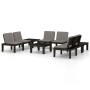 Set de muebles de jardín 6 piezas con cojines plástico gris de vidaXL, Conjuntos de jardín - Ref: Foro24-3059834, Precio: 436...