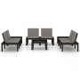 Set de muebles de jardín 6 piezas con cojines plástico gris de vidaXL, Conjuntos de jardín - Ref: Foro24-3059834, Precio: 436...