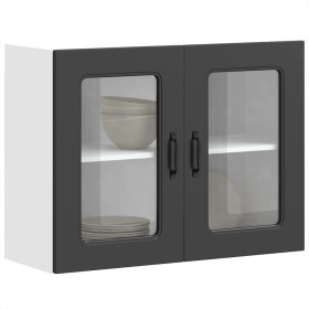 Armario pared cocina puerta de cristal Kalmar negra en Armarios de cocina | Comprar online en Foru.es
