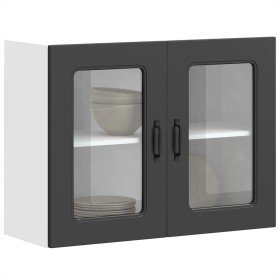 Armario pared cocina puerta de cristal Kalmar negra en Armarios de cocina | Comprar online en Foru.es