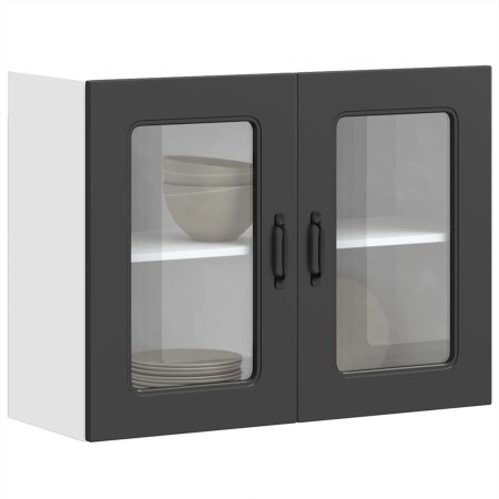 Armario pared cocina puerta de cristal Kalmar negra en Armarios de cocina | Comprar online en Foru.es