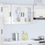 Armario de cocina de pared con puerta de cristal "Kalmar" de, madera de ingeniería blanca brillante en Armarios de cocina | Comp