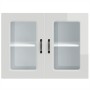 Armario de cocina de pared con puerta de cristal "Kalmar" de, madera de ingeniería blanca brillante en Armarios de cocina | Comp