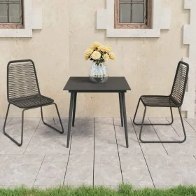 Set de comedor de jardín de 3 piezas PVC ratán negro de vidaXL, Conjuntos de jardín - Ref: Foro24-3060112, Precio: 217,12 €, ...