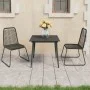 Set de comedor de jardín de 3 piezas PVC ratán negro de vidaXL, Conjuntos de jardín - Ref: Foro24-3060112, Precio: 217,12 €, ...