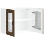 Armario de cocina de pared con puerta de cristal "Kalmar" de, roble ahumado, madera de ingeniería en Armarios de cocina | Compra