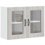 Armario de cocina de pared con puerta de cristal "Kalmar" de, madera de ingeniería Sonoma gris en Armarios de cocina | Comprar o