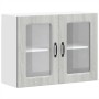 Armario de cocina de pared con puerta de cristal "Kalmar" de, madera de ingeniería Sonoma gris en Armarios de cocina | Comprar o