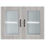Armario de cocina de pared con puerta de cristal "Kalmar" de, madera de ingeniería Sonoma gris en Armarios de cocina | Comprar o