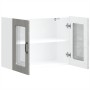 Armario de cocina de pared con puerta de cristal "Kalmar" de, madera de ingeniería Sonoma gris en Armarios de cocina | Comprar o