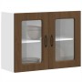 Armario pared cocina puerta de cristal Kalmar roble marrón en Armarios de cocina | Comprar online en Foru.es