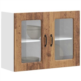 Armario pared cocina puerta de cristal Kalmar madera vieja en Armarios de cocina | Comprar online en Foru.es