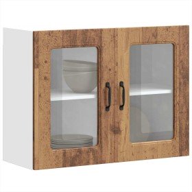 Armario pared cocina puerta de cristal Kalmar madera vieja en Armarios de cocina | Comprar online en Foru.es