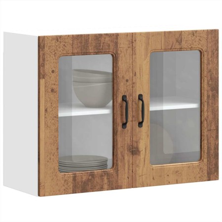 Armario pared cocina puerta de cristal Kalmar madera vieja en Armarios de cocina | Comprar online en Foru.es