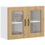 Armario de cocina de pared con puerta de cristal "Kalmar" de, roble artesanal, madera de ingeniería en Armarios de cocina | Comp