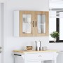 Armario de cocina de pared con puerta de cristal "Kalmar" de, roble artesanal, madera de ingeniería en Armarios de cocina | Comp