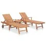 Sonnenliegen 2 Stk. mit Tisch aus massivem Teakholz von vidaXL, Liegen - Ref: Foro24-3051437, Preis: 555,96 €, Rabatt: %