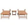 Sonnenliegen 2 Stk. mit Tisch aus massivem Teakholz von vidaXL, Liegen - Ref: Foro24-3051437, Preis: 555,96 €, Rabatt: %