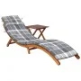 Garden lounger with table and cushion made of solid acacia wood. by vidaXL, Loungers - Ref: Foro24-3061601, Price: 190,09 €, ...