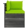 Corner sofa made of garden pallets with pine wood cushions by vidaXL, Modular outdoor sofas - Ref: Foro24-3061658, Price: 114...