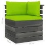 Corner sofa made of garden pallets with pine wood cushions by vidaXL, Modular outdoor sofas - Ref: Foro24-3061658, Price: 114...