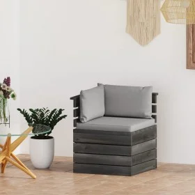 Corner pallet garden sofa with pine wood cushions by vidaXL, Modular outdoor sofas - Ref: Foro24-3061648, Price: 112,69 €, Di...