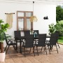 Juego de comedor para jardín 9 piezas negro de vidaXL, Conjuntos de jardín - Ref: Foro24-3060051, Precio: 675,14 €, Descuento: %