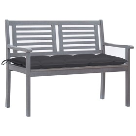 Banco de jardín 2 plazas madera eucalipto gris y cojín 120 cm de vidaXL, Bancos de jardín - Ref: Foro24-3061038, Precio: 192,...