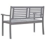 Banco de jardín 2 plazas madera eucalipto gris y cojín 120 cm de vidaXL, Bancos de jardín - Ref: Foro24-3061038, Precio: 192,...