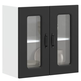 Armario pared cocina puerta de cristal Kalmar negra en Armarios de cocina | Comprar online en Foru.es