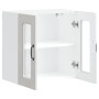 Armario de cocina de pared con puerta de cristal "Kalmar" de, madera de ingeniería blanca brillante en Armarios de cocina | Comp